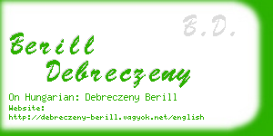 berill debreczeny business card